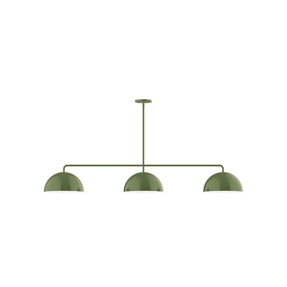 Montclair Lightworks MSN432-22 3-Light Axis Linear Pendant Fern Green Finish